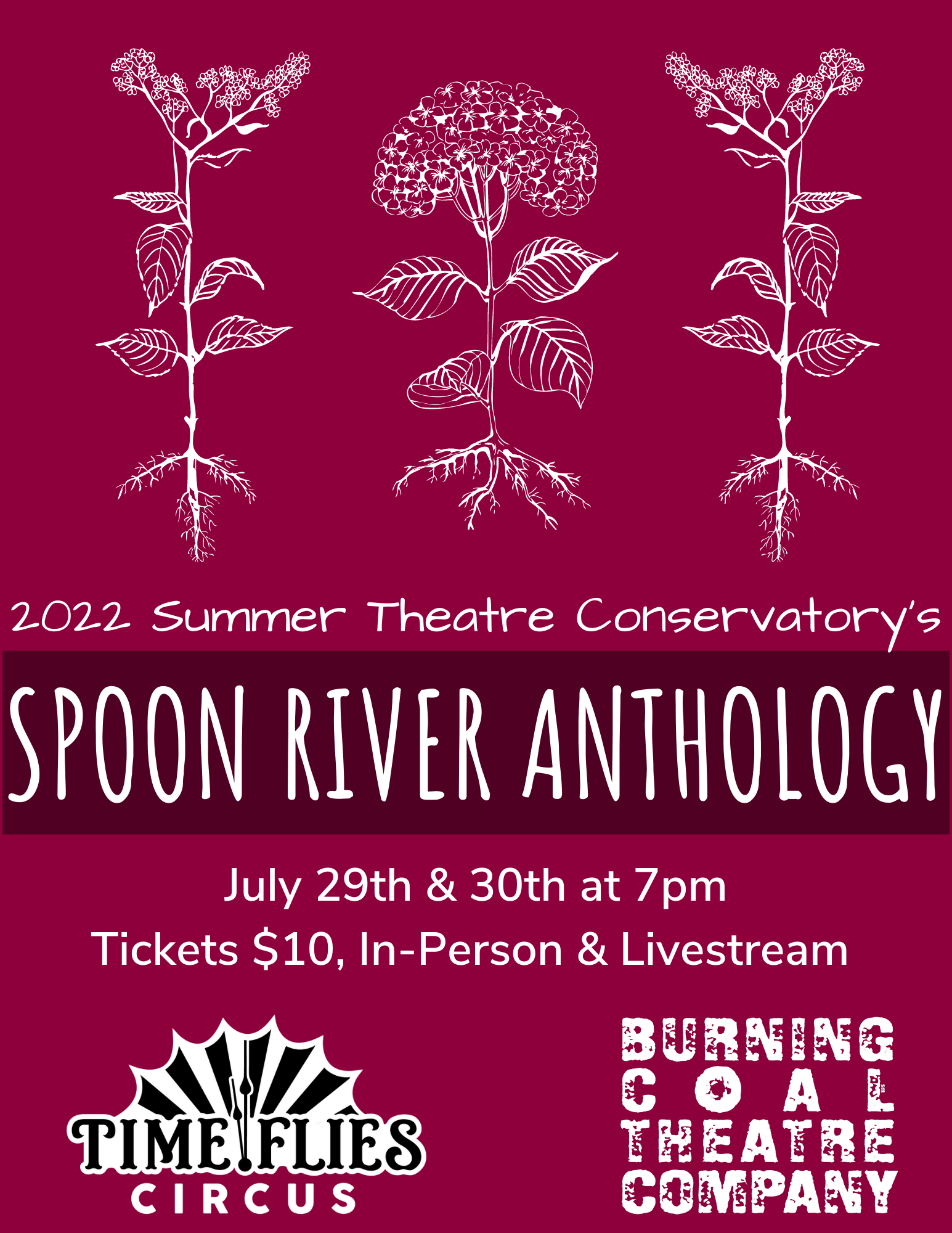 Spoon River Anthology poster with link to purchase tickets